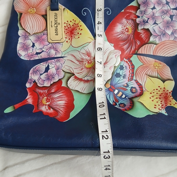ANUSCHKA BOHEMIAN ARTSY BUTTERFLY SIGNATURE SHOULDER HANDBAG - Picture 13 of 17